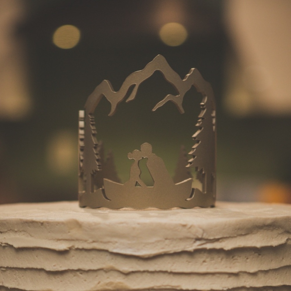 Mountain Scene Wedding Cake Topper